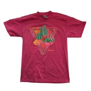 Vintage Puffy Print T Shirt‎ Arizona Cactus Pink XL
